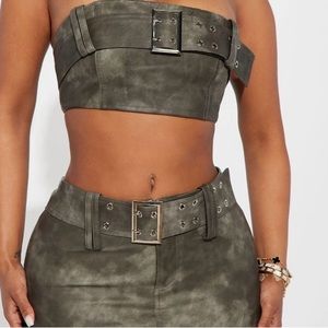 Fashion Nova Two-Piece Faux Leather set